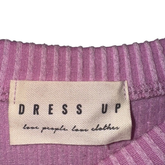 Dress Up Pink Cropped Ribbed Sweater Size M - Picture 6 of 6
